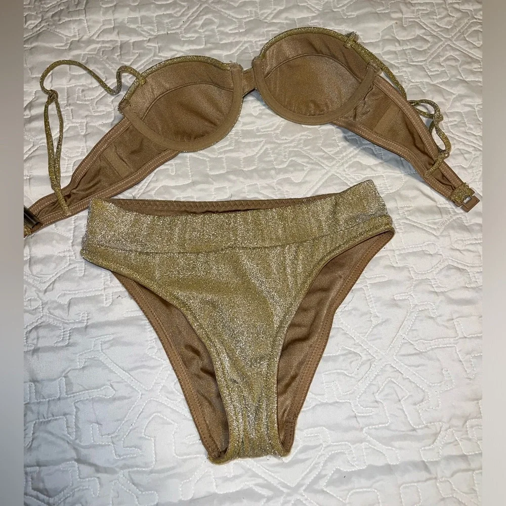 Triangl Swimwear Gold Shimmer Bikini